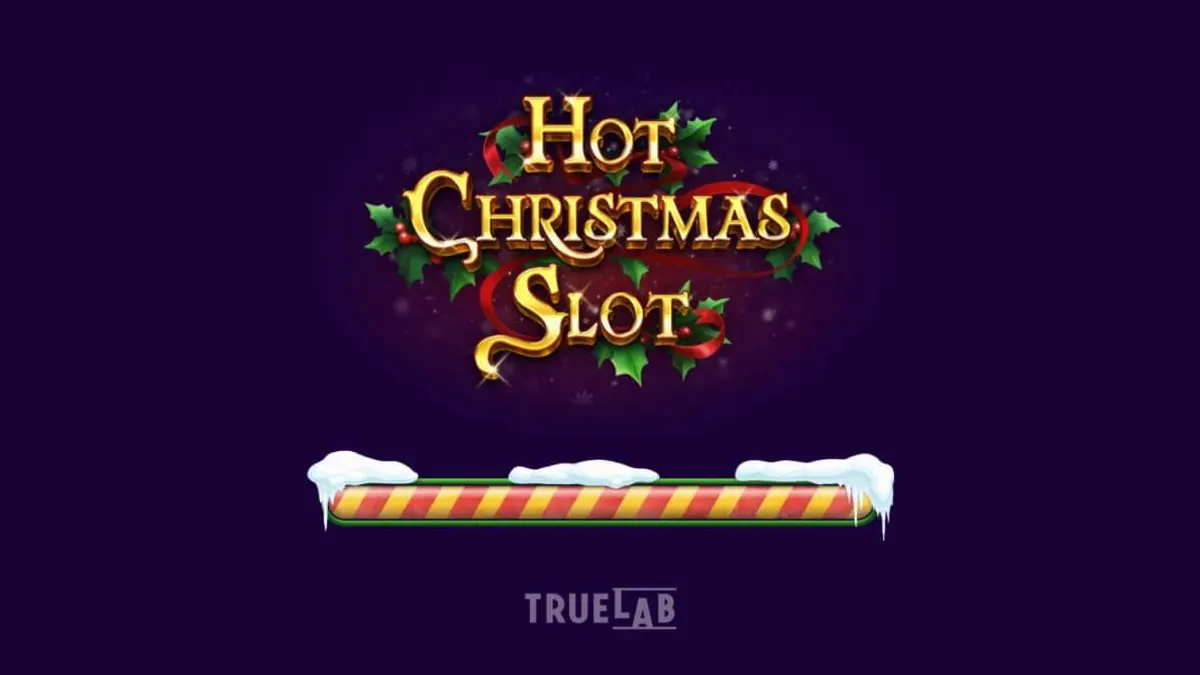Tampilan antarmuka Hot Christmas Slot dengan simbol buah klasik dan dekorasi Natal