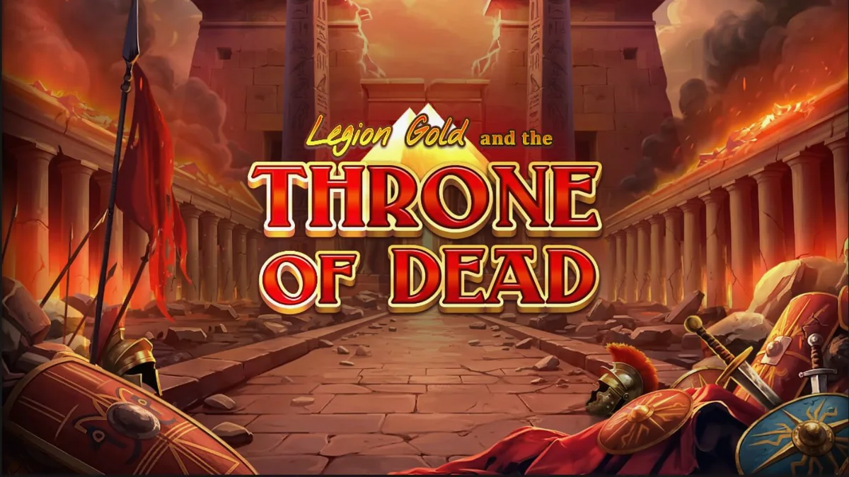 Tampilan visual slot Legion Gold and the Throne of Dead dengan elemen Mesir dan Romawi